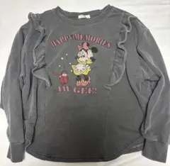 ミニーマウス フリル トレーナー グレー アベイル スウェット Mサイズ