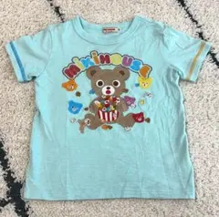 ミキハウス プッチー 半袖 Tシャツ ポップコーン ブルー カラフル 100