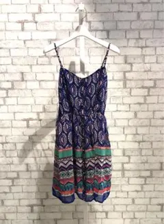 FOREVER21 エスニック柄キャミワンピース ネイビー