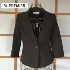 美品　エムプルミエ　レディース　テーラード　ジャケット　七分袖　茶　Mのサムネイル