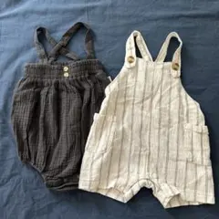 女の子70 オーバーオール2着セット