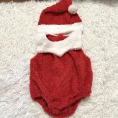 赤いサンタ帽子付きコスチューム 73cm