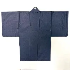 大島紬風 一枚物着物 二部式上衣 セット 同生地 亀甲柄 証紙なし 正絹風のサムネイル