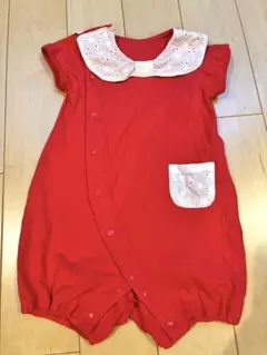 赤い襟付きロンパース80㎝