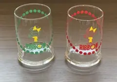 非売品・昭和レトロ☆くるくるグラス☆リボンちゃん♡シトロン オレンジ☆