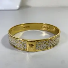 ゴ*ト様 COACH コーチ シグネチャー バングル レディース ゴールド ホワ