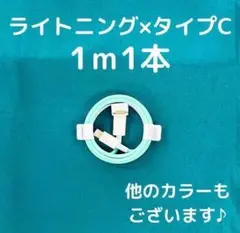 ①【93-1】iPhone充電器ライトニング-タイプC1m1本アイフォン緑色