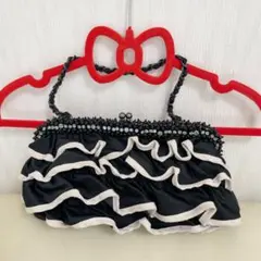 ビーズ　サテン　ハンドバッグ