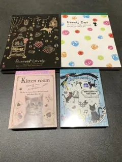 平成レトロ　猫ねこトランプドットメモ帳　4冊