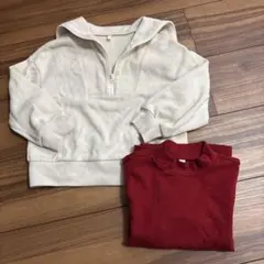 ハイネックハーフジップ トレーナー