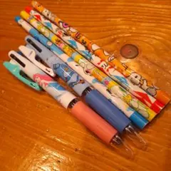 ディズニー3色ボールペン　スヌーピー2B鉛筆　合計6点セット　JETSTREAM