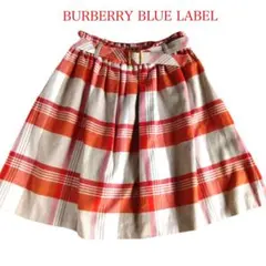 バーバリーブルーレーベル BURBERRY ノバチェック　スカート　38 赤系のサムネイル