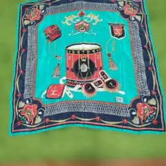 ピエールカルダン☆大判 シルクスカーフ ドラムデザイン