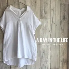 A DAY IN THE LIFE 麻混　スキッパーブラウス　プルオーバーシャツのサムネイル