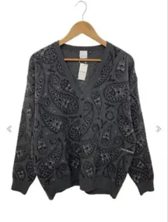 グレー ペイズリー柄 カーディガン