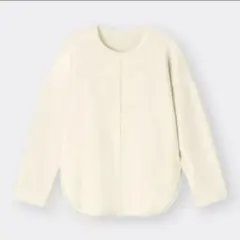 GU ジーユー ミラノリブボクシー セーター オフホワイト S