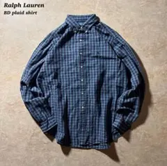 Ralph Lauren BD plaid shirtミニチェック古着ネイビー