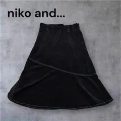 niko and... フレアスカート コーデュロイ コットン100% 黒 L