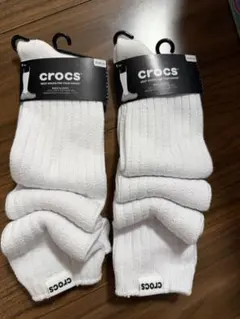 クロックス crocs ソックス 2足セット ホワイト 23-26cmのサムネイル
