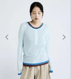 JEANASIS 3カラーシアーレイヤードヘンリー2ピース ブルー