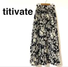 titivate ティティベイト 花柄プリーツロングスカート Sサイズ ブラックのサムネイル