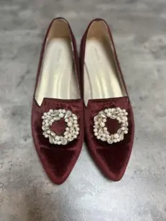 ORiental TRaffic バーガンディ　ビジューパンプス38(24.0)