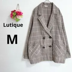 a5852 Lutique チェック　ダブル　テーラードジャケット しまむら　M