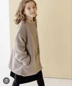 【美品】グローバルワーク　フワモコボアノーカラーコート　160㎝