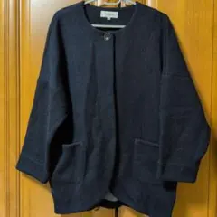 ネイビー ノーカラージャケット