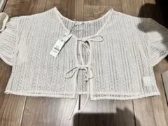 ホワイトレース編みカーディガンとタンクトップセット