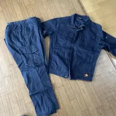 難燃素材　ネイビー作業着 上下セット