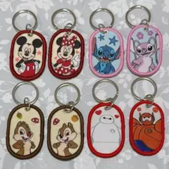 【8個】 セリア ディズニータグキーホルダー ミッキー スティッチ ベイマックス