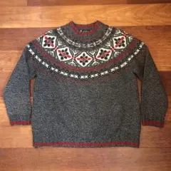 EDDIEBAUER LEGEND 雪柄ウールセーター 90s 00s 黒タグ