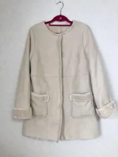 JILL STUART ノーカラームートンコート