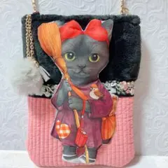ゆ*ら様 BIG黒猫バミちゃんサコシュ　コヤンイサムチョン　キャットボア&ヌビキ