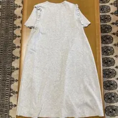 ZARA グレー　半袖　ニットフリルワンピースM 新品未使用