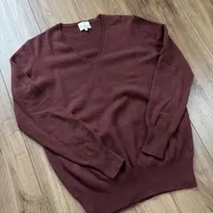 23区 カシミヤ100% Vネックニット ボルドー 38