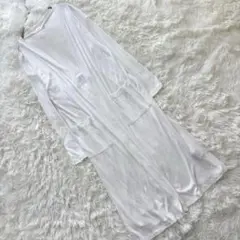 ルージュディアマン ロングカーディガン 薄手 白 M 長袖　春夏　シンプル　無地