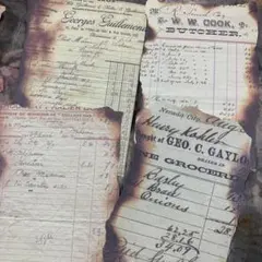 コラージュ素材 バーニング風ペーパー 伝票