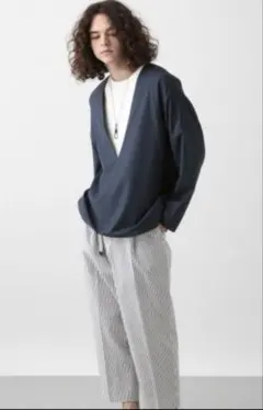 HARE ハレ ＴＲフハクVネックプルオーバー Sサイズ ネイビー