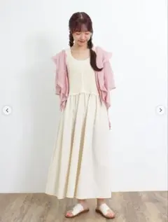 【SM2】クロシェ編み風切替ノースリーブワンピース キナリ