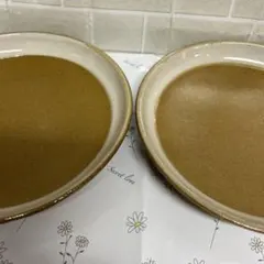 ブラウン 陶器 大皿 シンプル. 39