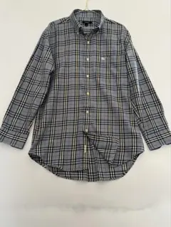 バーバリー　ロンドン　長袖　ボタン　ダウンシャツ　ブルーグレー ノバチェック