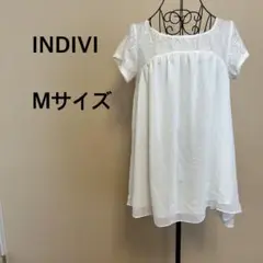 INDIVI/レディース/トップス/アイボリー/無地/シンプル/レース/透け感