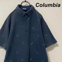 Columbia/コロンビア ポロシャツ ネイビー 刺繍柄 ボタンダウン