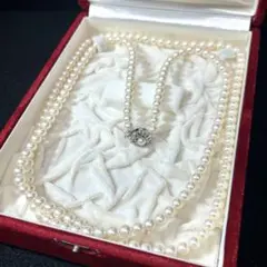 未使用品】本真珠 約7mm前後で均一です。ネックレス ケース付き 京王 