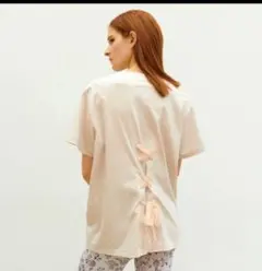 チャコット tシャツ チュールコンビ ピンクベージュのサムネイル