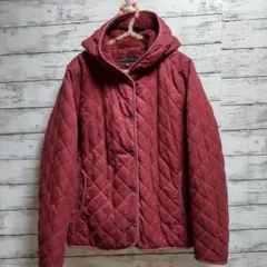 ユニクロ　フード付きキルティングジャケット　 L 　エンジ色