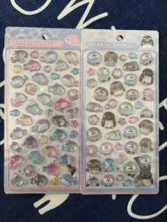 水族館ボンボンドロップシール2種　イルカ　ペンギン