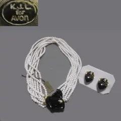 m23386・未使用★K.J.L.for Avon★ネックレス＆イヤリングセット